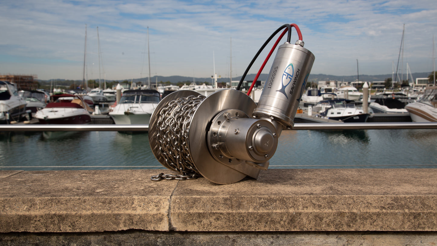 1000 SSS Signature Series Drum Anchor Winch W/ Stainless Gearbox Package